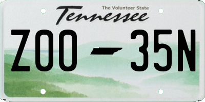TN license plate Z0035N