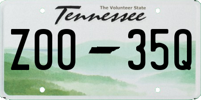 TN license plate Z0035Q