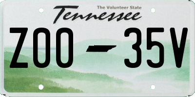 TN license plate Z0035V