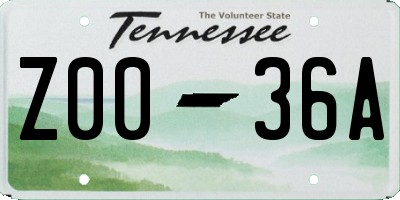 TN license plate Z0036A