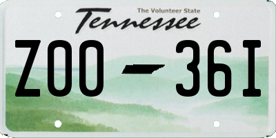 TN license plate Z0036I