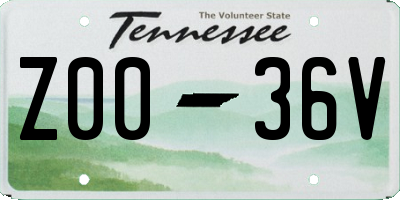 TN license plate Z0036V