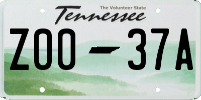 TN license plate Z0037A