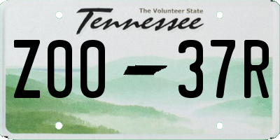 TN license plate Z0037R