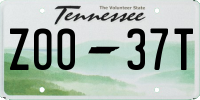 TN license plate Z0037T