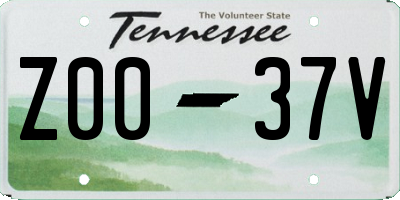 TN license plate Z0037V