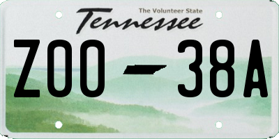 TN license plate Z0038A