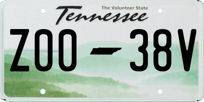 TN license plate Z0038V