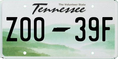 TN license plate Z0039F