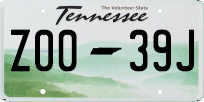 TN license plate Z0039J