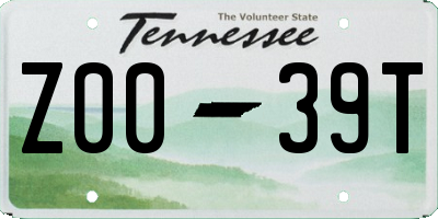 TN license plate Z0039T