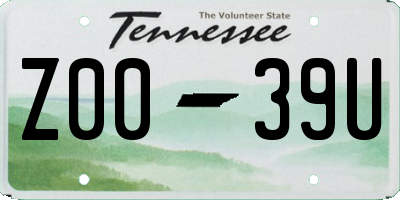 TN license plate Z0039U