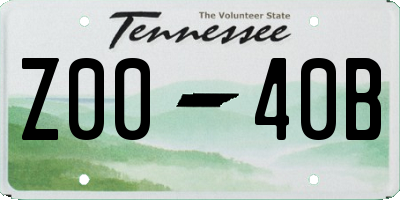 TN license plate Z0040B