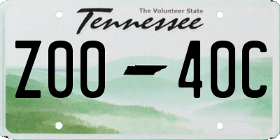 TN license plate Z0040C