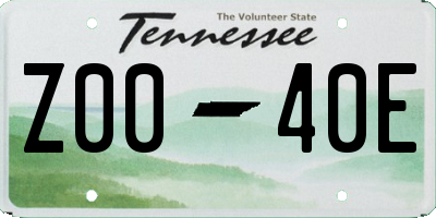 TN license plate Z0040E