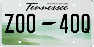 TN license plate Z0040Q
