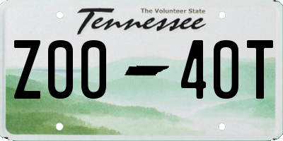 TN license plate Z0040T