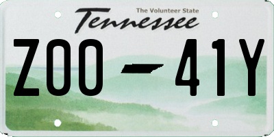 TN license plate Z0041Y