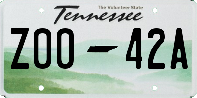 TN license plate Z0042A