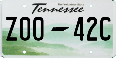 TN license plate Z0042C