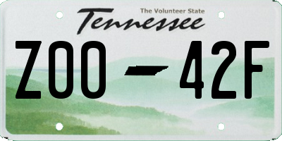 TN license plate Z0042F