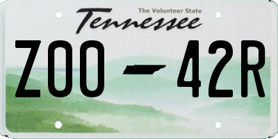 TN license plate Z0042R