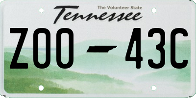 TN license plate Z0043C