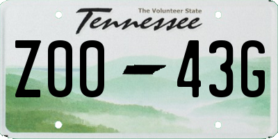TN license plate Z0043G