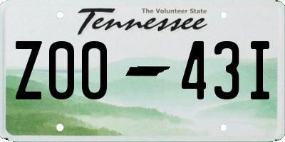TN license plate Z0043I