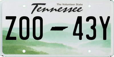 TN license plate Z0043Y