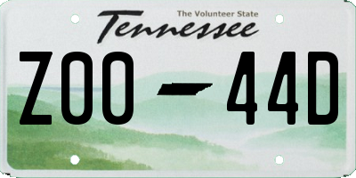 TN license plate Z0044D