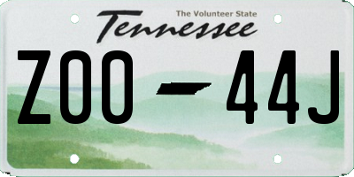 TN license plate Z0044J