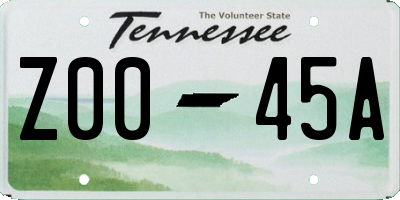 TN license plate Z0045A