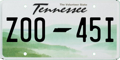 TN license plate Z0045I
