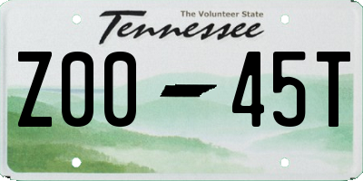 TN license plate Z0045T