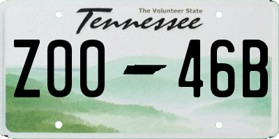 TN license plate Z0046B