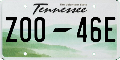 TN license plate Z0046E