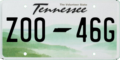 TN license plate Z0046G