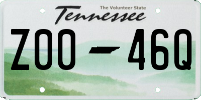 TN license plate Z0046Q