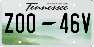 TN license plate Z0046V