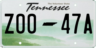 TN license plate Z0047A