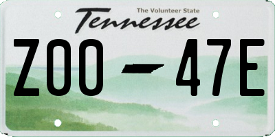 TN license plate Z0047E