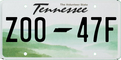 TN license plate Z0047F