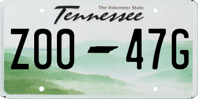 TN license plate Z0047G