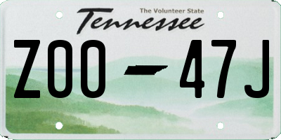 TN license plate Z0047J