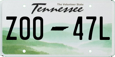 TN license plate Z0047L