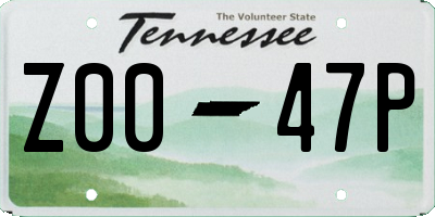 TN license plate Z0047P