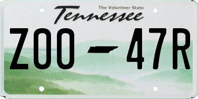 TN license plate Z0047R