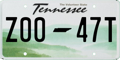 TN license plate Z0047T