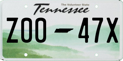 TN license plate Z0047X